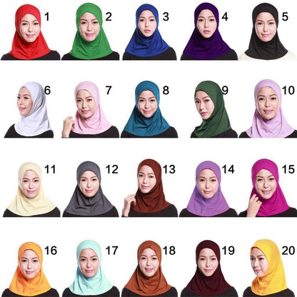 Muslimischer Baumwoll Hijab Schal mit Kapuze – 20 Farben