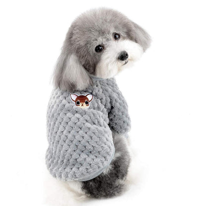 Hundepullover Fleece Wintermantel Grau M
