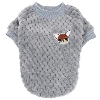 Hundepullover Fleece Wintermantel Grau XL