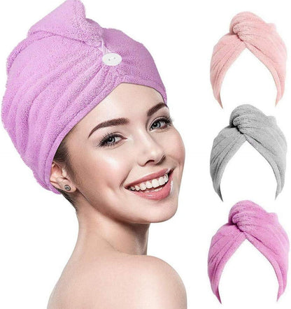 Mikrofaser Haarturban 3er Pack Handtuch Turban für Haare