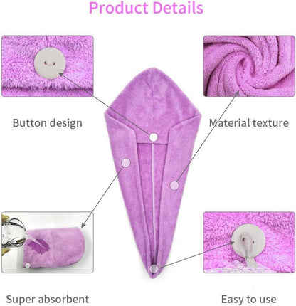 Mikrofaser Haarturban 3er Pack Handtuch Turban für Haare