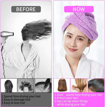 RIGHTWELL Haarturban Handtuch Pack 3 Mikrofaser Langes Haar Schnelltrocknend