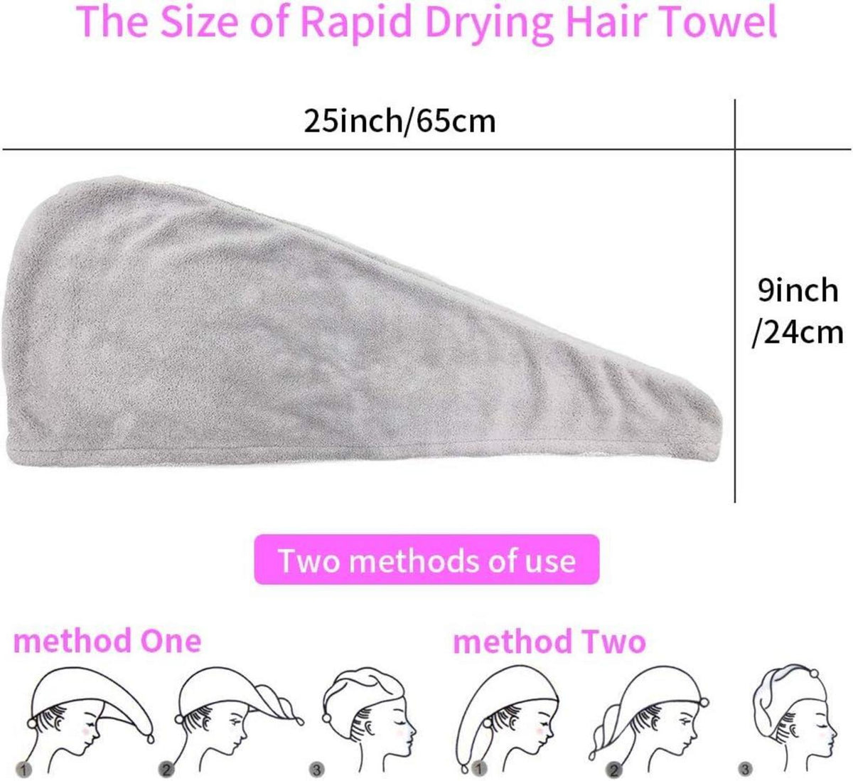 Haarturban Handtuch 3er Pack Mikrofaser Schnelltrocknend Kopftuch
