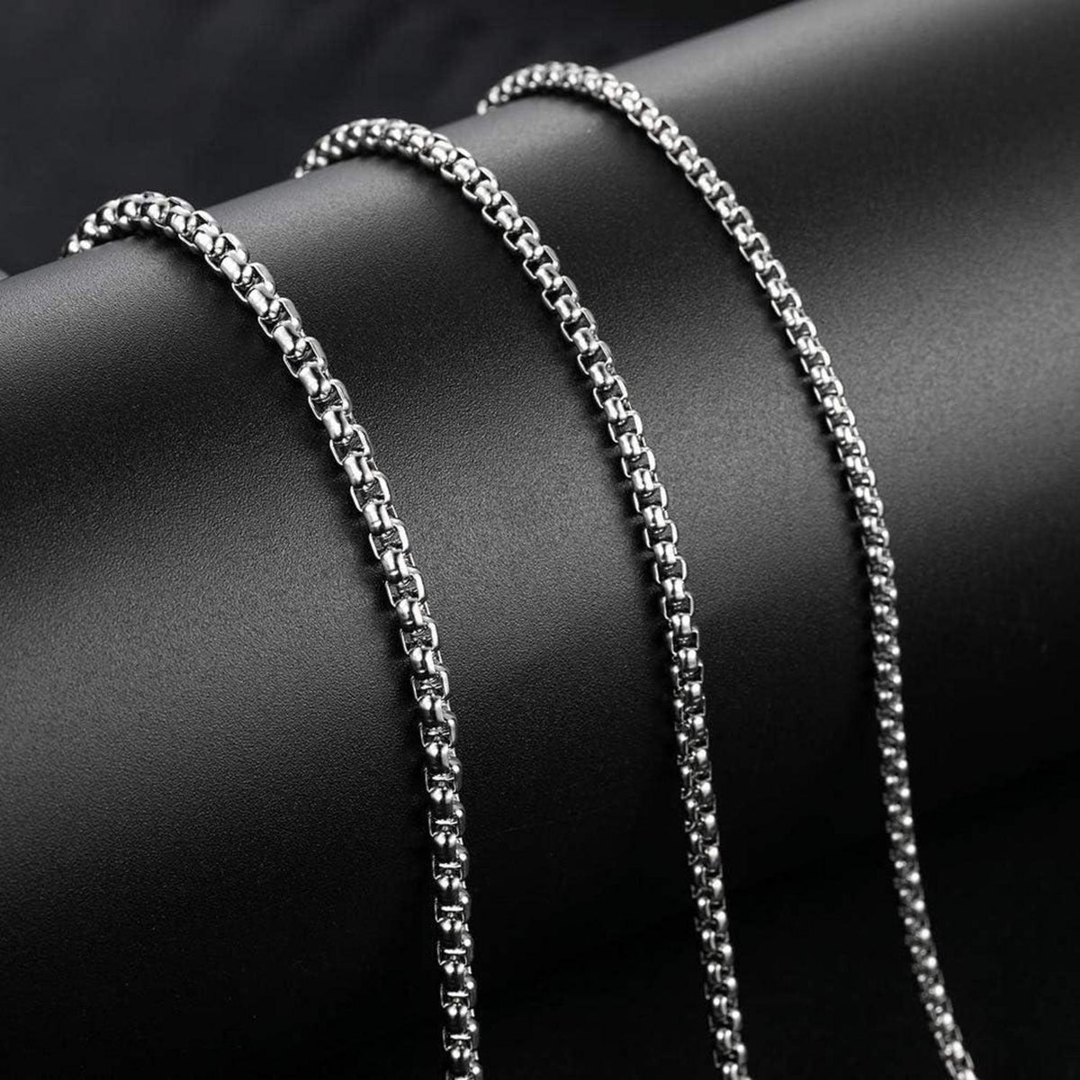 Edelstahl Seilketten Halskette für Damen und Herren, 2mm Breite, 80cm Länge
