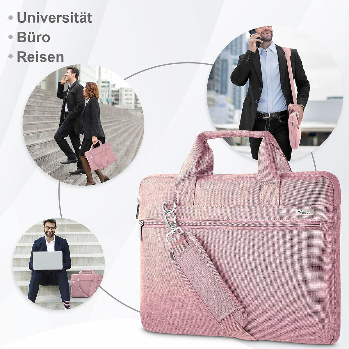 Voova Laptoptasche 17,3 Zoll Wasserdicht Stoßfest Umhängetasche5070