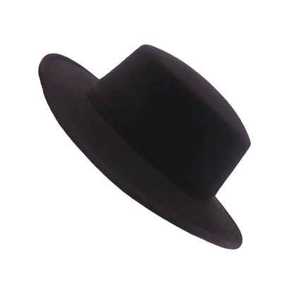 Schwarz Fedora Hut Damen Herren Wollmischung Sonnenschutz