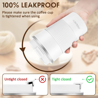 Aolieh Thermobecher Edelstahl Kaffeebecher Isolierbecher 380ml