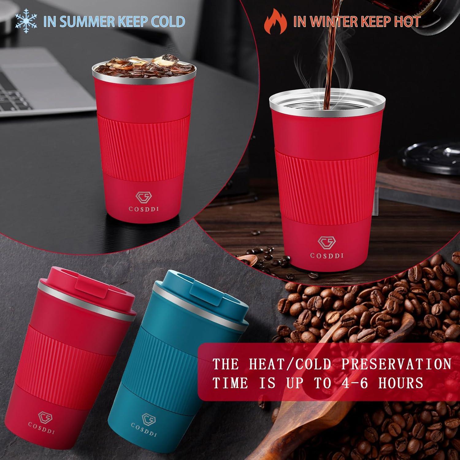 CS COSDDI Thermobecher Edelstahl 380ml Isolierbecher Travel