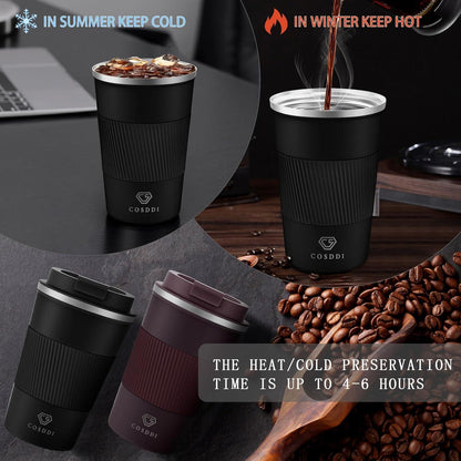CS COSDDI Thermobecher Edelstahl Travel Mug 380ml Vakuum