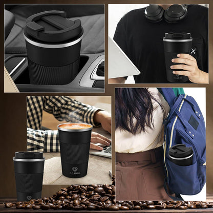 Thermobecher Edelstahl Isolierbecher Travel Mug 380ml Vakuum