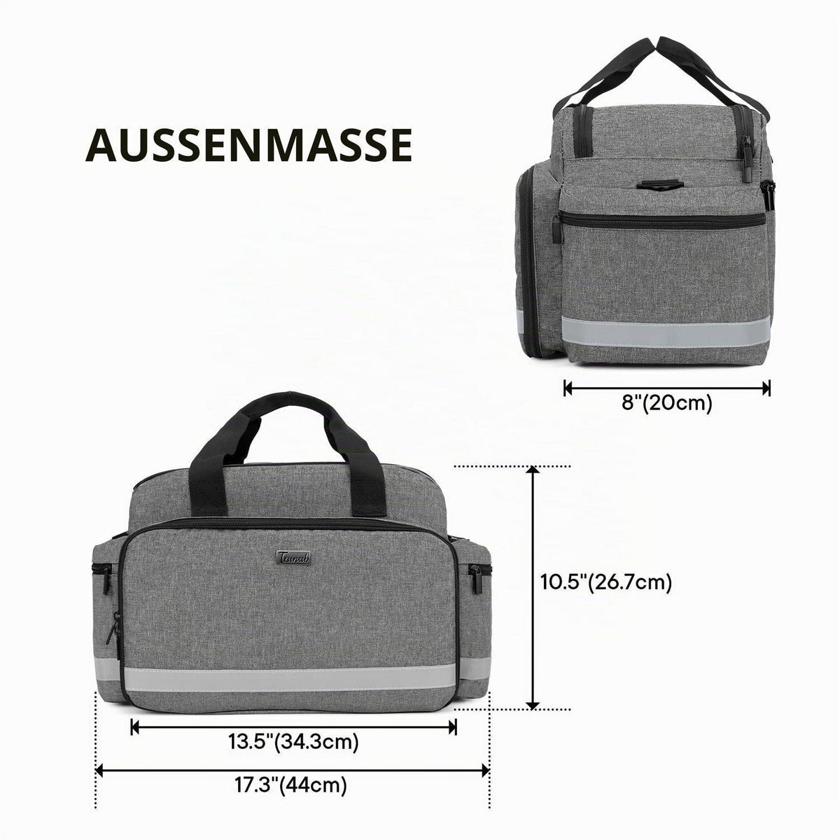 Krankenschwestertasche Grau – Große Kapazität & Reflektoren
