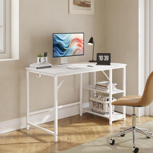 JOISCOPE Schreibtisch 140x60cm Weiß mit Seitenablagen und