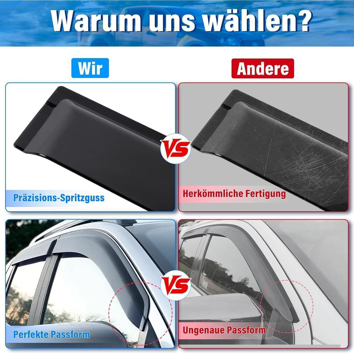 Windabweiser Ford Ranger 2012-2022 Doppelkabine