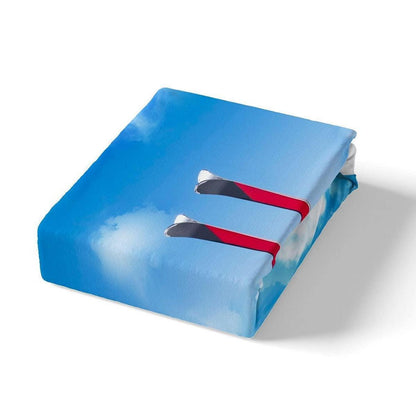 Jungen Skibettwäsche-Set 200x200 cm – 3-teilig, Weißblau