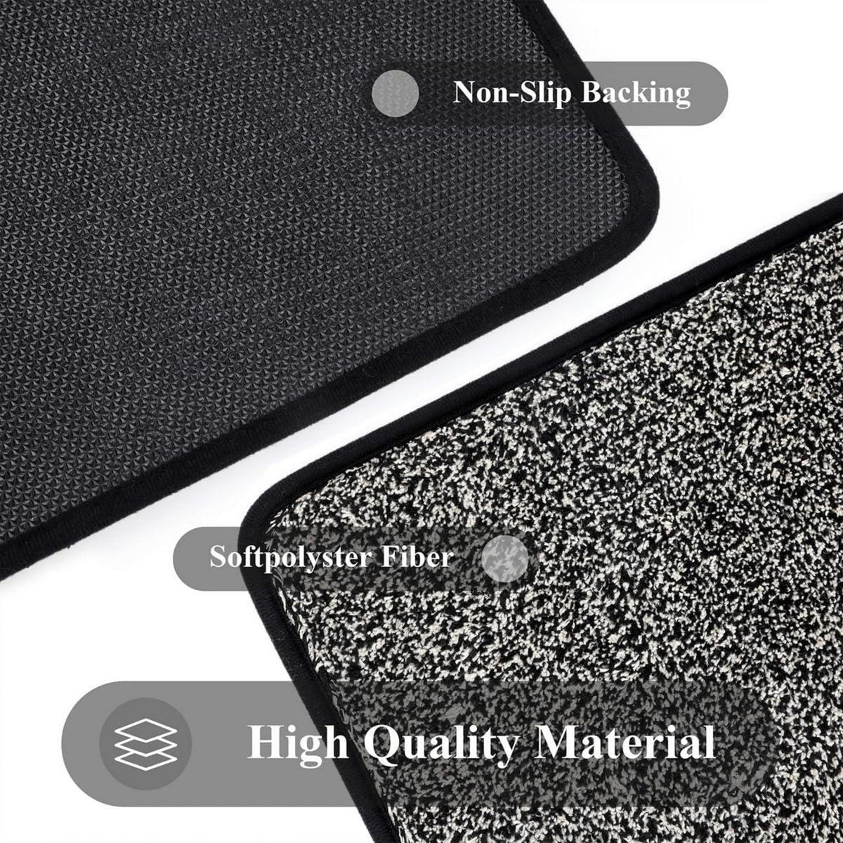 Pauwer Fußmatte 60x90cm Schwarz - Rutschfester Eingangsteppich für Innen und Außen