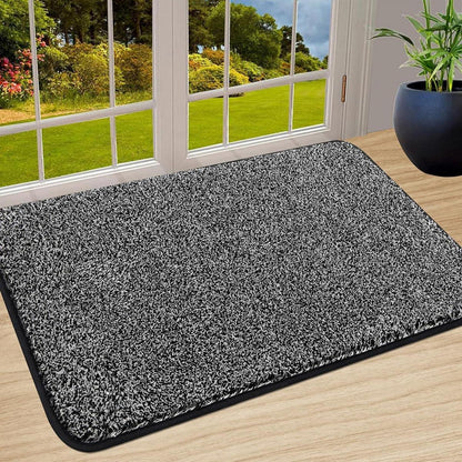 Pauwer Fußmatte 60x90cm Schwarz - Rutschfester Eingangsteppich für Innen und Außen