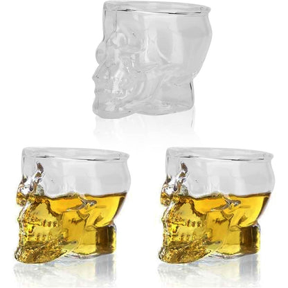 Skull Shot Glasses Set 3er Pack 75ml Totenkopf Glas Gravur