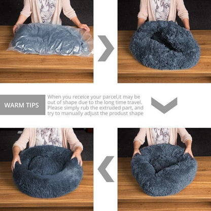 Plüsch Hundehöhle Rot – Bequemes Hundekissen 100x100x20cm