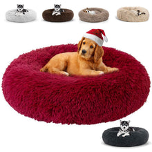 Flauschiges Hundebett Rund – Weich & Waschbar, Rot, 120x120cm