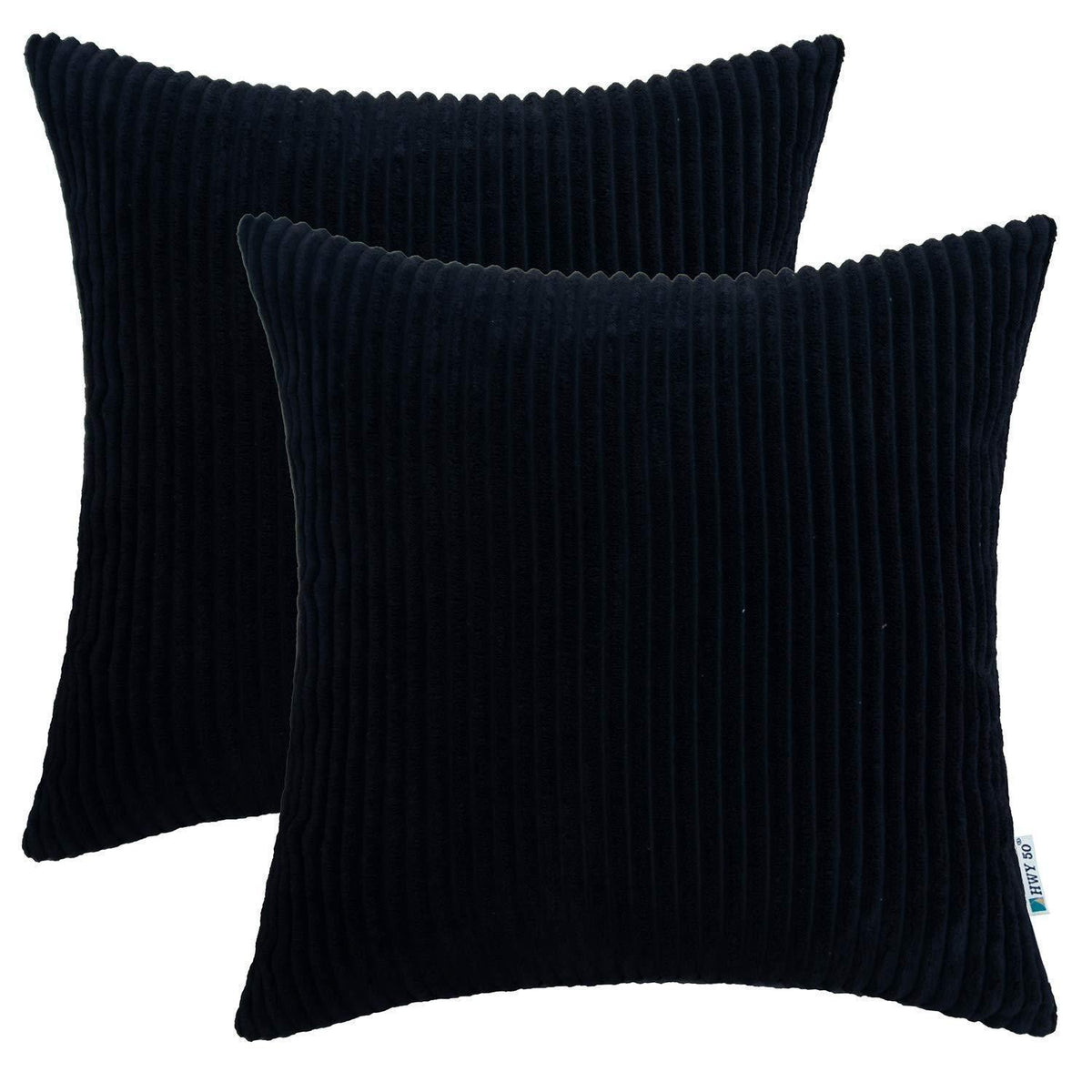 Cord Kissenbezug Schwarz 40x40 cm - 2er Set