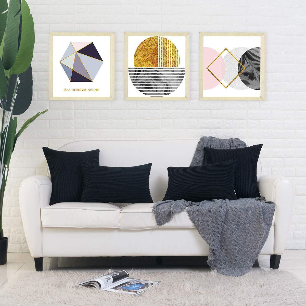 Cord Kissenbezug Schwarz 40x40 cm - 2er Set