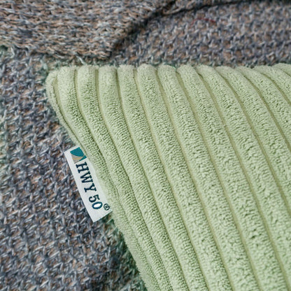 Cord Kissenbezug 45x45 cm Salbeigrün - 2er Set
