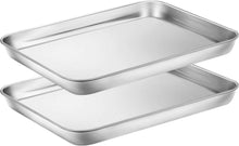 Edelstahl Backblech Set 2er-Pack, Gesund & langlebig, 25.4 x 20.3 x