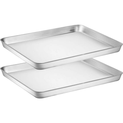 Edelstahl Backblech Set, 2er Pack, 30.5x25.4x2.5CM, Ungiftig
