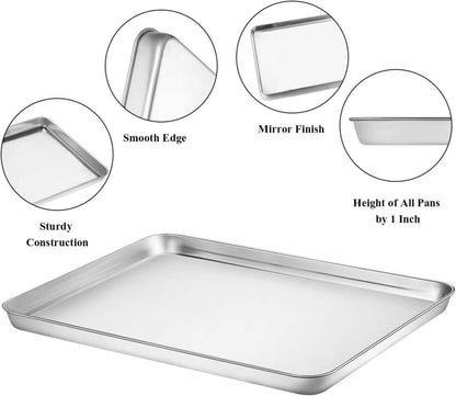 Wildone Baking Sheet Set of 2 Edelstahl Ofenblech Kuchenblech