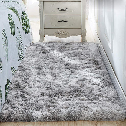 Hochflor Teppich Wohnzimmer Schlafzimmer 160x230cm Grau