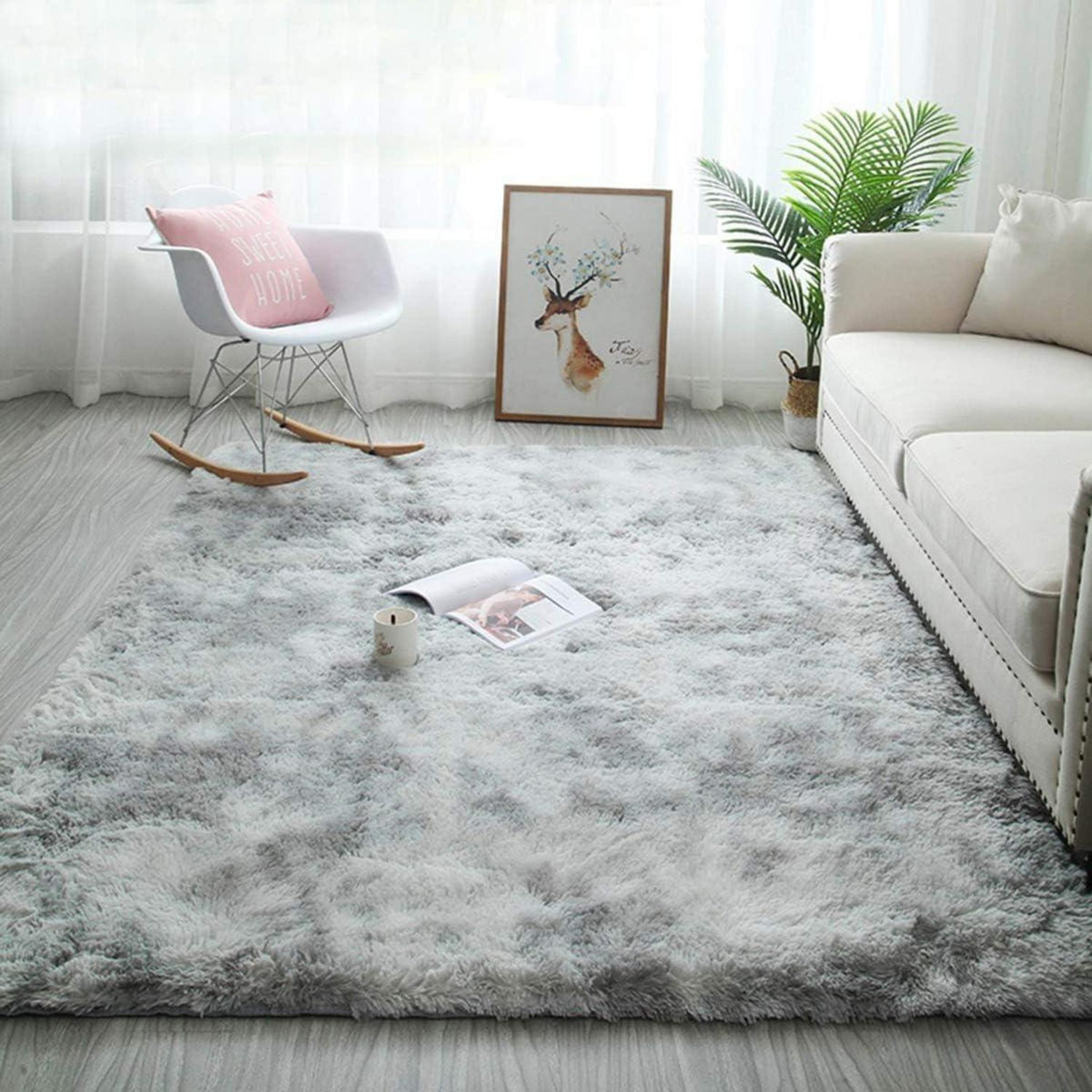 Hochflor Teppich Langflor Flauschig Schlafzimmer Wohnzimmer