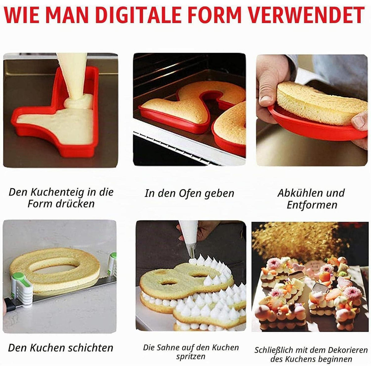 Silikon Backform Zahlen 3D – Kuchenform für Geburtstag & Jubiläum