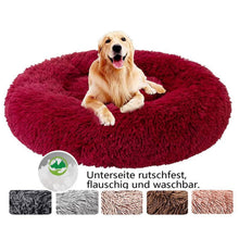 Flauschiges Hundebett Rund – Rotwein, Ø 120cm