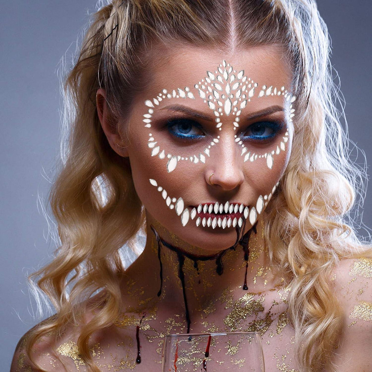 Temporäre Halloween Gesicht Edelsteine Aufkleber Raves Make-up
