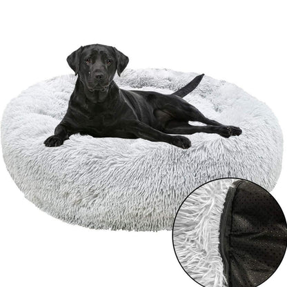 Deluxe Hundebett Sofa – Rundes Plüschkissen 120 Grau