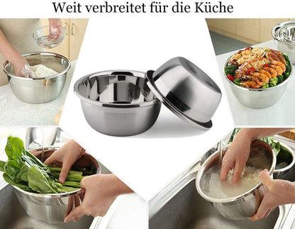 Edelstahl Schüssel Rund 24CM Futternapf Salatschüssel