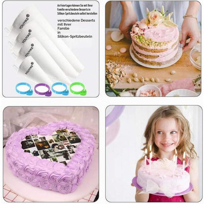 Wiederverwendbare Spritzbeutel Set – 4 Größen für Kuchen & Torten