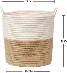 Baumwolle Seil Wäschekorb 28x28cm Braun - Aufbewahrungskorb