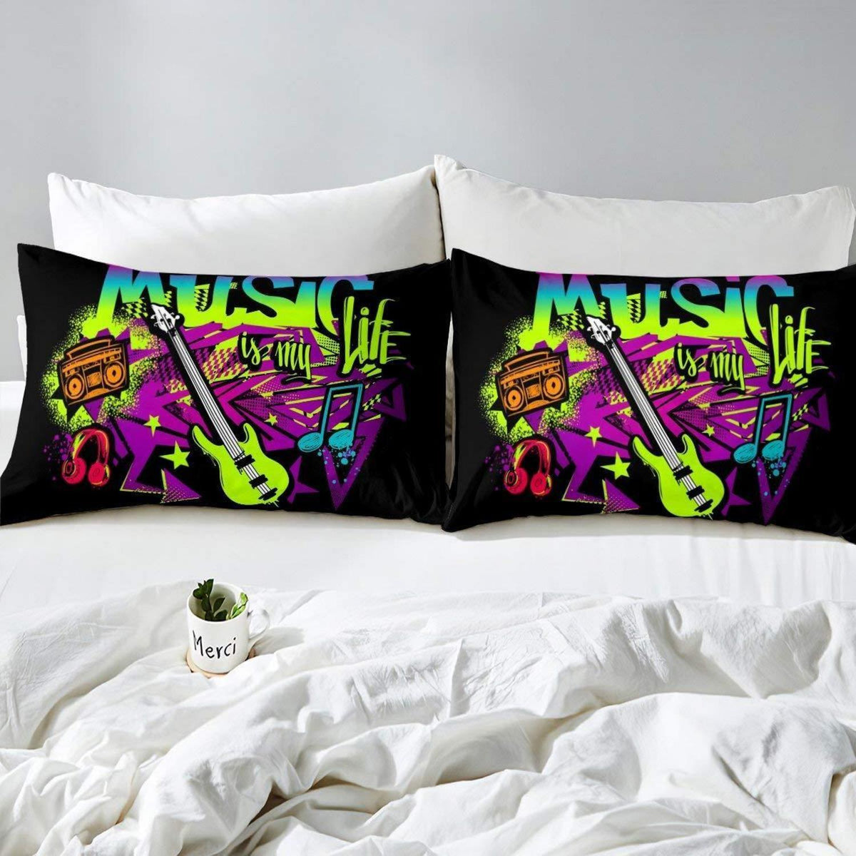 Teenager Gitarren Bettbezug 200x200 – Musik Rock Kinder Schlafzimmer