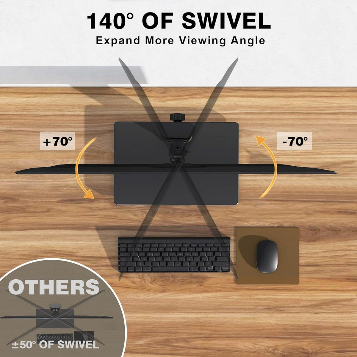 Monitor Ständer 13-32 Zoll Höhenverstellbar Neigbar Schwenkbar Drehbar Kabelmanagement 10kg