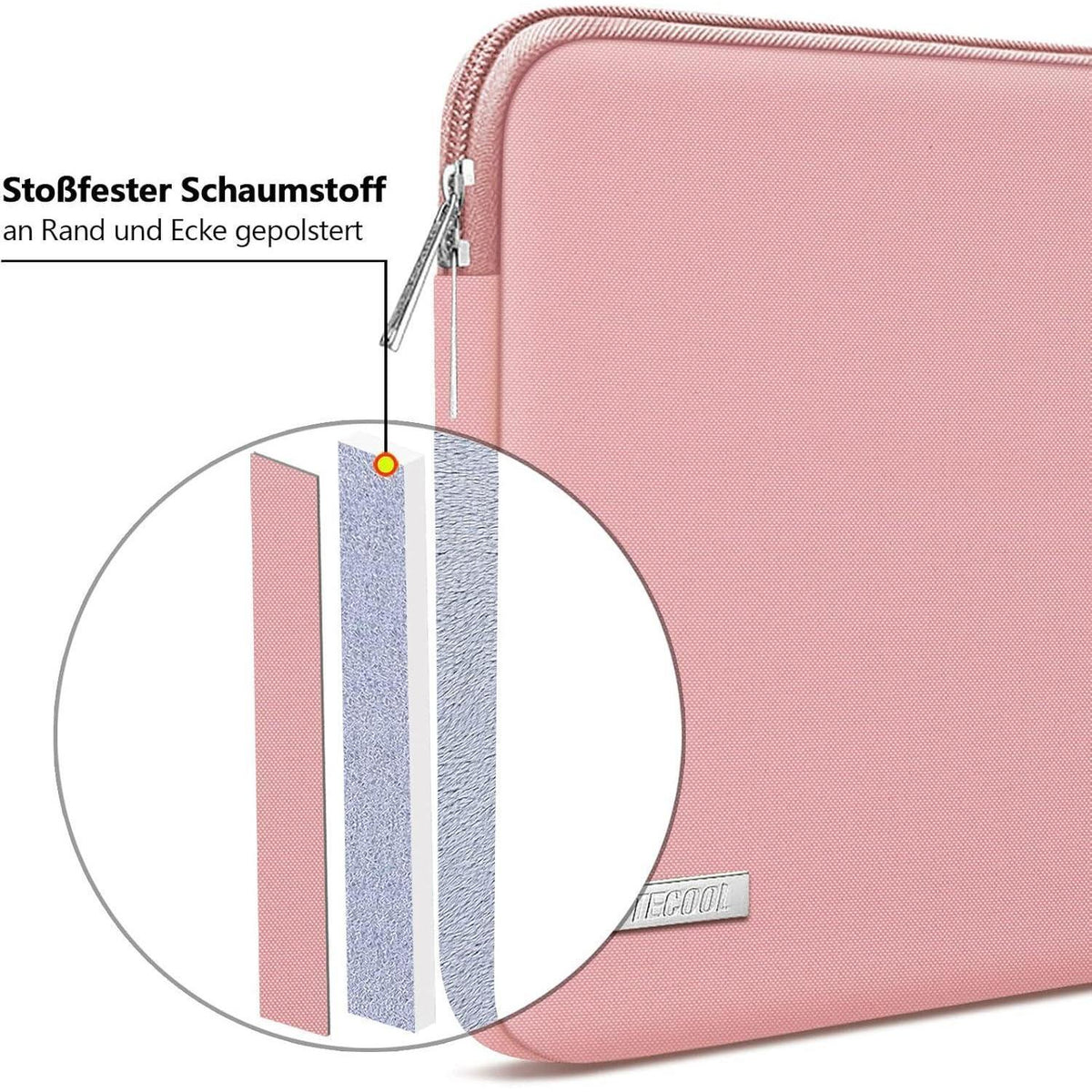 Laptoptasche 13,3 Zoll wasserdicht Rosa mit Zubehörtasche