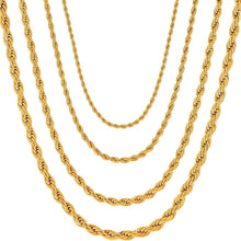 Halskette Edelstahl Seilkette Kette 2-5mm Gold 45-80cm