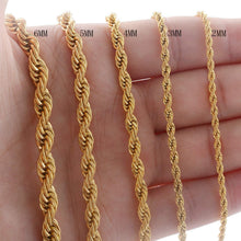 Herren/Damen Edelstahl Halskette Gold 45-80 cm Seilkette 2-5