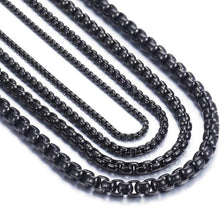 Edelstahl Schwarz Box Kette Briolette Venetian Link Halskette