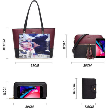 Damen Handtasche Tote Schultertasche Umhängetasche