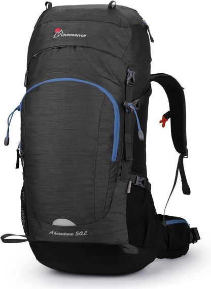 Trekkingrucksack 50L für Outdoor Wandern Camping mit Regenhülle