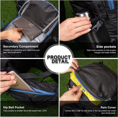 Trekkingrucksack 50L Wanderrucksack Outdoor Camping Regenhülle