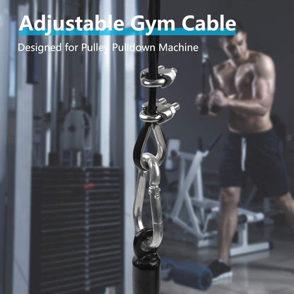 LFJ Gym Kabel Draht Stahlseil für Latzug Kabelzug Fitness 3m