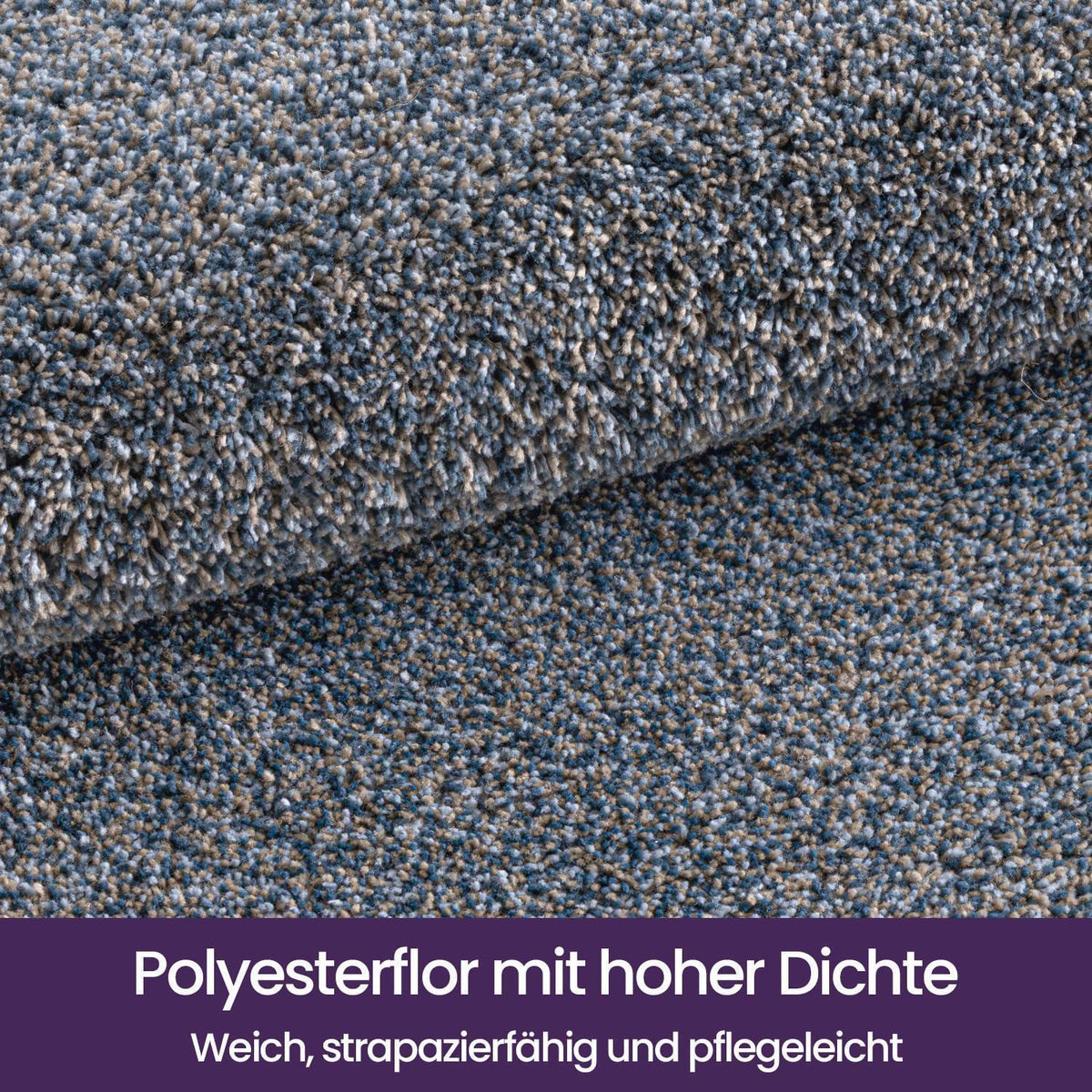 Fußmatte Innen rutschfest Grau-blau 90x150 cm