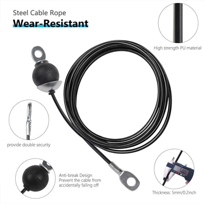 LFJ Gym Kabel Draht Fitness Stahlseil Latzug Kabelzug 2,5m